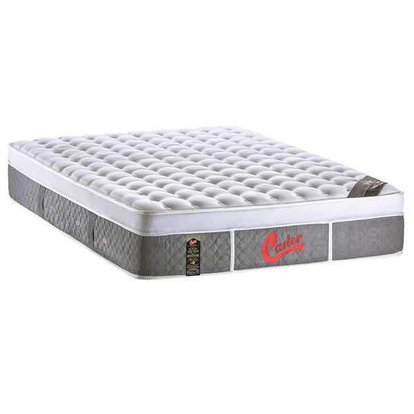 Colchão Queen Castor Gold Star Light Stress Oxygen com Molas Ensacadas e Euro Pillow 34x158x198 cm Branco com Cinza