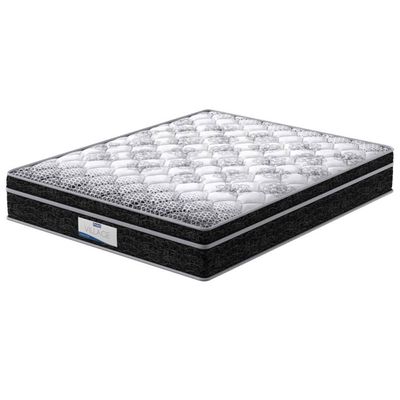 Colchão Queen Size Probel Village D28 com Molas Pocket e Pillow Euro 30x158x198cm Branco com Preto