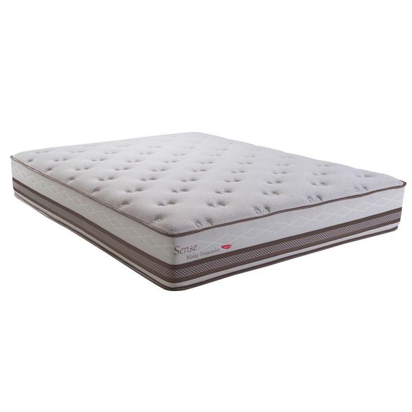 Colchão Queen Size Sense com Molas Ensacadas 30x158x198cm Herval Bege