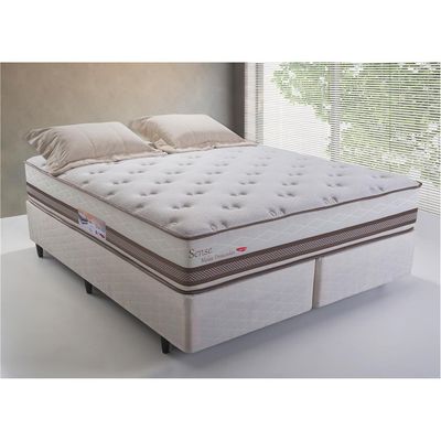 Colchão Queen Size Sense com Molas Ensacadas 30x158x198cm Herval Bege