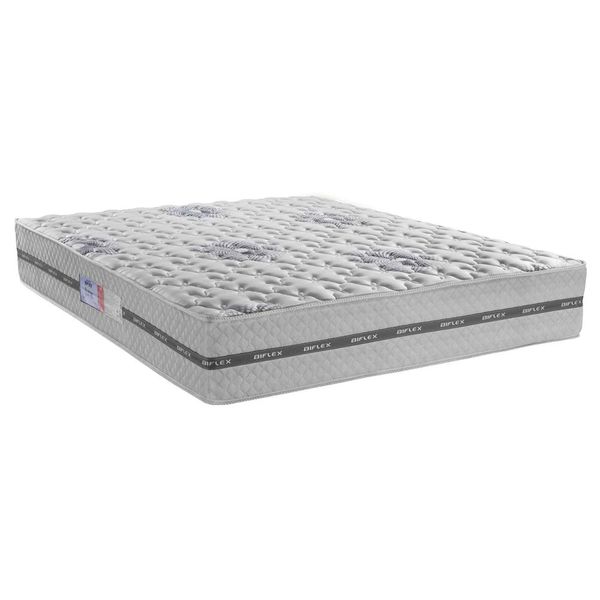Colchão Queen Size Biflex June com Pillow Inn e Molas Superlastic 28x158x198 cm Cinza com Branco