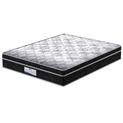 Colchão King Size Probel Village D28 com Molas Pocket e Pillow Euro 30x193x203cm Branco com Preto