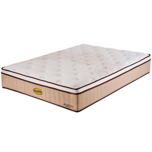 Colchão King Size Suede Austin Comfort com Pillow Inn e Molas Ensacadas 36 x 193 x 203 cm ApoloSpuma Bege