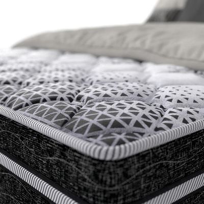 Colchão King Size Probel Village D28 com Molas Pocket e Pillow Euro 30x193x203cm Branco com Preto