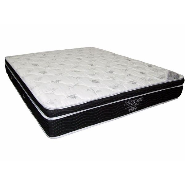 Colchão Queen Size Magestic com Ortopillow e Molas Ensacadas 27x158x198 cm Ortobom Preto com Branco