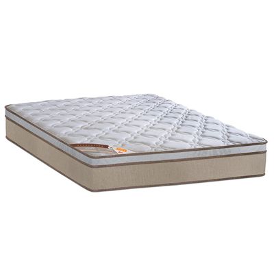 Colchão Queen Castor Sleep Revolution com Molas Ensacadas e Euro Pillow 27x158x198 cm Branco com Bege