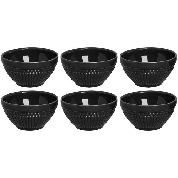 Conjunto de Bowls Porto Brasil Roma em Cerâmica Feldspática 367 ml 6 Peças Preto Conjunto de Bowls Porto Brasil Roma em Cerâmica Feldspática 367 ml 6 Peças Preto