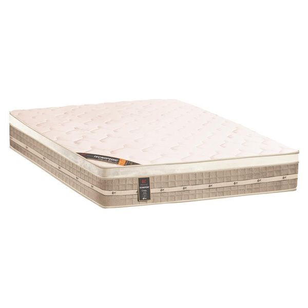 Colchão Casal Castor Premium com Euro Pillow e Molas Tecnopedic System 30x138x188 cm Branco com Bege Colchão Casal Castor Premium com Euro Pillow e Molas Tecnopedic System 30x138x188 cm Branco com Bege
