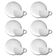 Conjunto de Xícaras para Café Germer Orgânico em Porcelana 80 ml 6 Peças Branco