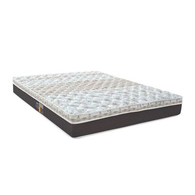 Colchão Casal Castor Sleep Class Híbrido com Euro Pillow e Molas Ensacadas 25x128x188 cm Branco, Cinza e Marrom