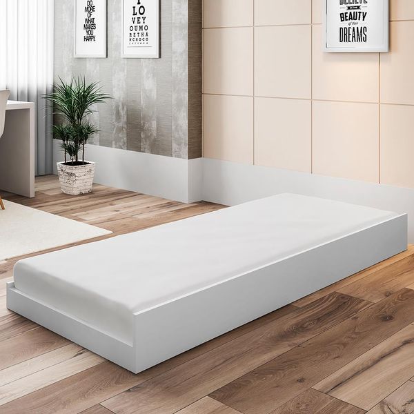Cama Auxiliar de Solteiro Dani 20,5 x 93 x 189,5cm Framar Branco Cama Auxiliar de Solteiro Dani 20,5 x 93 x 189,5cm Framar Branco