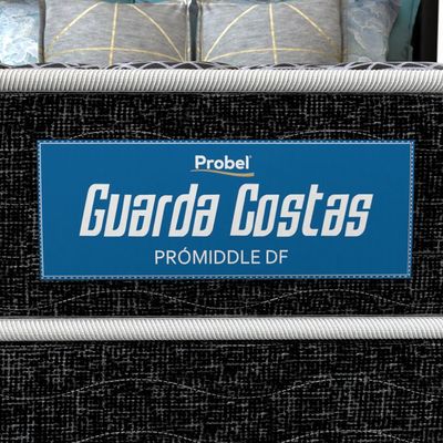 Cama Box de Solteiro Probel Guarda Costas Promiddle Espuma D28 Branco com Preto