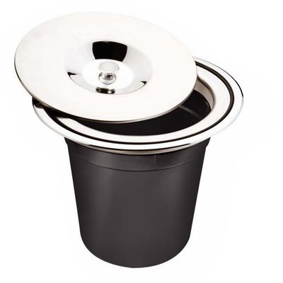 Lixeira de Embutir Tramontina 5 Litros Tampa Clean 94518/005 Preto com Inox