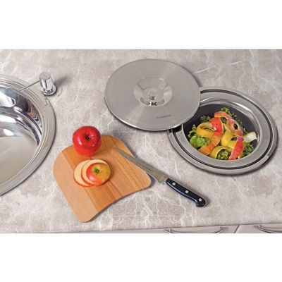 Lixeira de Embutir Tramontina 5 Litros Tampa Clean 94518/005 Preto com Inox
