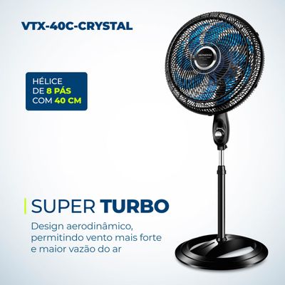 Ventilador de Coluna  Super Turbo 8 Pás Mondial - VTX-40C-CRYSTAL 220V