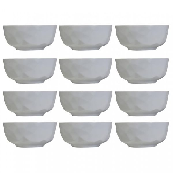 Conjunto com 12 Tigelas P Edros em Porcelana 230 ml Germer Branco