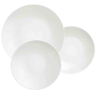 Conjunto com 12 Pratos Tramontina Sophia em Porcelana Branco