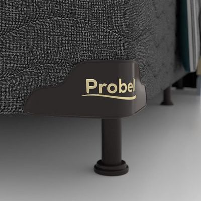 Base Box Queen Size Probel Village com Revestimento em Tecido Poliéster 38x158x198cm Preto
