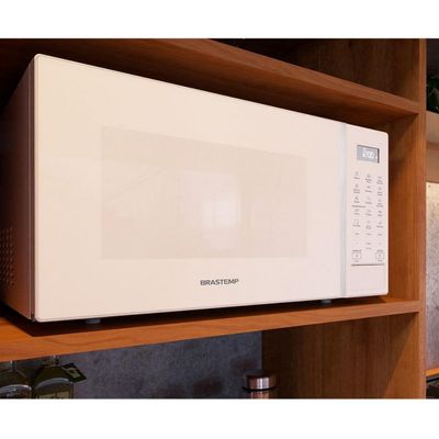 Forno de Micro-ondas Brastemp BMS46AB Alta Capacidade com 18 Receitas Pré-Programadas 32L Branco / 110V