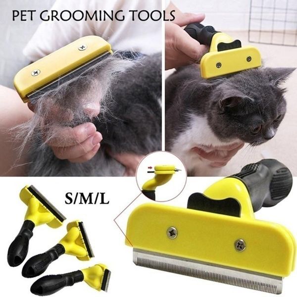 Escova Removedora de Pelos para Gatos e Cães P / amarelo