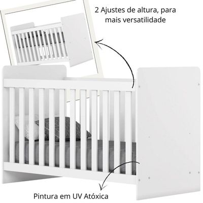 Berço Mini Cama 2 Em 1 Labirinto Branco
