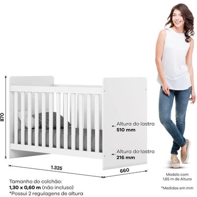 Berço Mini Cama 2 Em 1 Labirinto Branco