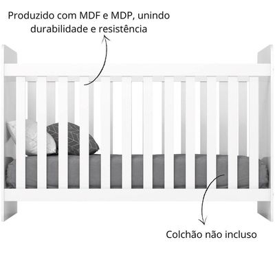 Berço Mini Cama 2 Em 1 Labirinto Branco