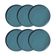 Conjunto com 6 Pratos Rasos Porto Brasil Neo Night Sky em Stoneware 27 cm Azul