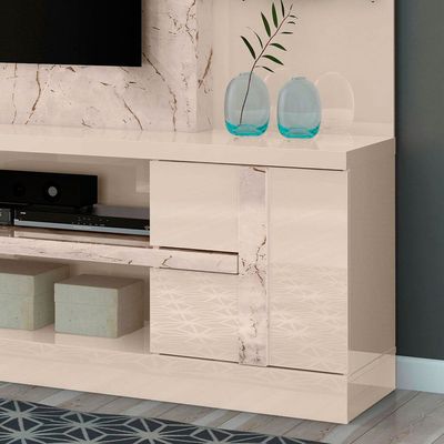 Estante Home Madetec Alan Ideal para TV de Até 60 Polegadas Calacata/Off White