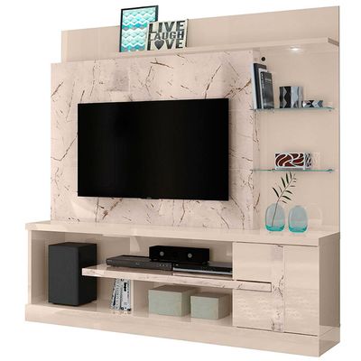 Estante Home Madetec Alan Ideal para TV de Até 60 Polegadas Calacata/Off White