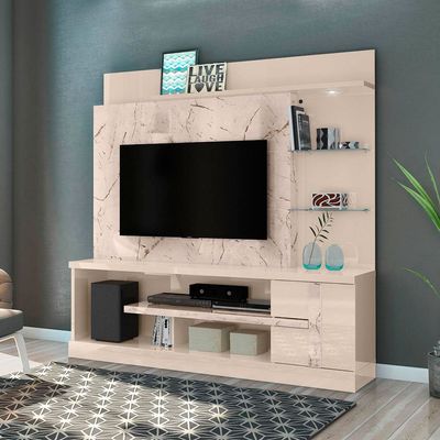 Estante Home Madetec Alan Ideal para TV de Até 60 Polegadas Calacata/Off White