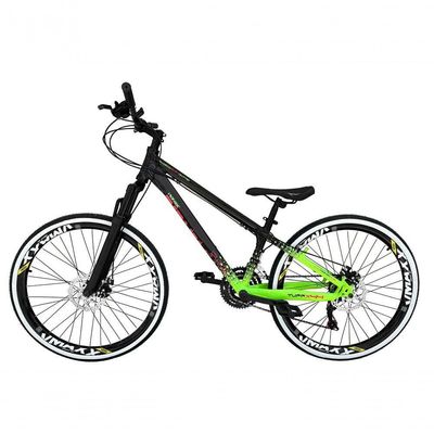 Bicicleta Aro 26 Vikingx Tuff X44 Preto-verde 21v Alumínio Freio A Disco Aros Vmaxx Pretos