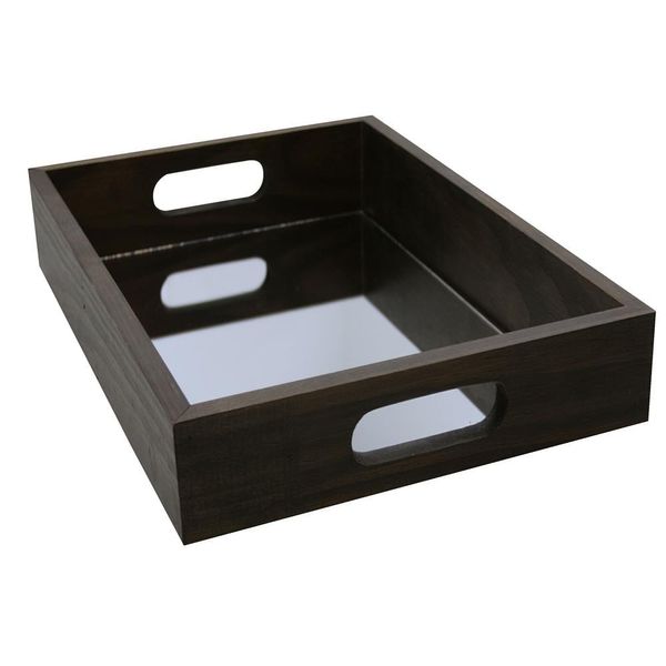 Bandeja Quadrada Decorativa Kapos Espelhada em MDF 5 x 31,5 x 31,5 cm Preto Bandeja Quadrada Decorativa Kapos Espelhada em MDF 5 x 31,5 x 31,5 cm Preto