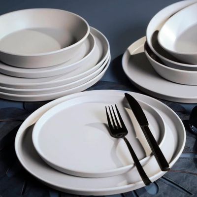 Conjunto de Pratos de Sobremesa Porto Brasil Neo Vit 21,5cm 6 Peças Cinza