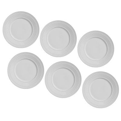 Conjunto de Pratos de Sobremesa Porto Brasil Roma em Faiança Feldspática 6 Peças Branco