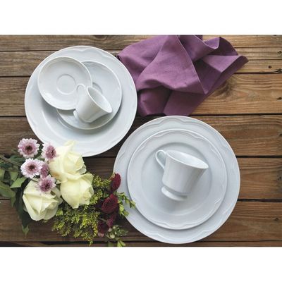 Conjunto de Pratos Rasos Germer Cottage em Porcelana 6 Peças Branco