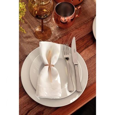Conjunto com 12 Pratos Tramontina Maria Augusta em Porcelana Branco