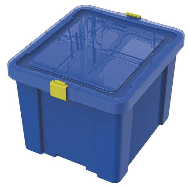 Caixa Organizadora em Polipropileno Tramontina Kids 92551/030 com Tampa 30 L Azul Caixa Organizadora em Polipropileno Tramontina Kids 92551/030 com Tampa 30 L Azul
