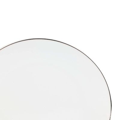 Aparelho de Jantar 42 Peças L`Hermitage Silver em Porcelana Branco com Prata
