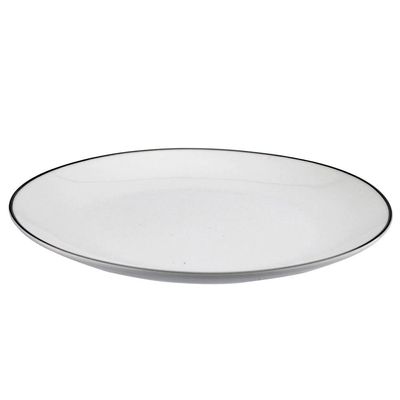 Aparelho de Jantar 42 Peças L`Hermitage Silver em Porcelana Branco com Prata