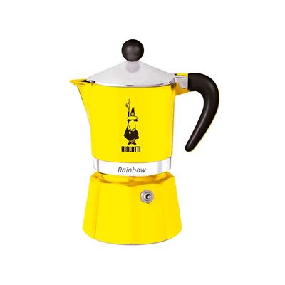 Cafeteira Italiana Bialetti Rainbow em Alumínio 3 Xícaras Amarelo