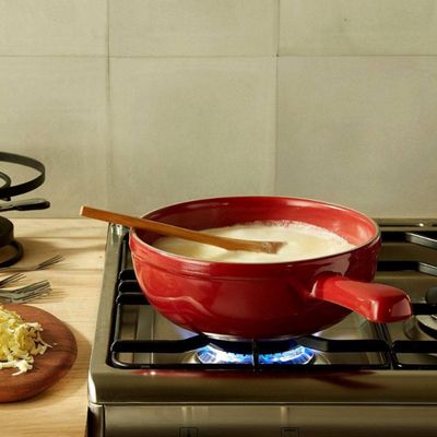 Conjunto para Fondue de Queijo Emile Henry em Cerâmica 9 Peças Vermelho