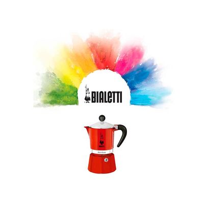 Cafeteira Italiana Bialetti Rainbow em Alumínio 3 Xícaras Vermelho