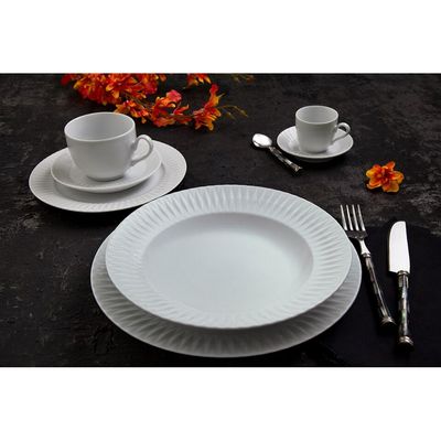 Aparelho de Jantar, Chá e Sobremesa 30 Peças Germer Diamante em Porcelana Branco