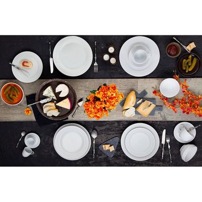 Aparelho de Jantar, Chá, Café e Sobremesa 42 Peças Germer Diamante em Porcelana Branco
