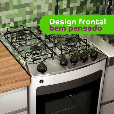 Fogão 4 Bocas CFO4NAB com Acendimento Automático e Design Frente Única Consul Branco / Bivolt