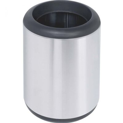 Lixeira Tramontina Cápsula sem Tampa em Aço Inox 10 L Preto com Inox