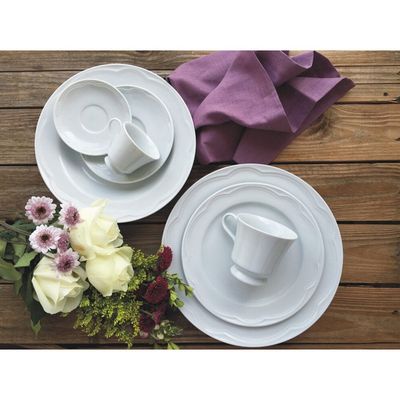 Aparelho de Jantar, Chá e Sobremesa 30 Peças Germer Cottage em Porcelana Branco