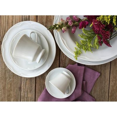 Aparelho de Jantar, Chá e Sobremesa 30 Peças Germer Cottage em Porcelana Branco