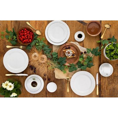 Aparelho de Jantar, Chá e Sobremesa 30 Peças Germer Tassel em Porcelana Branco